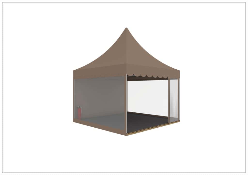 4m x 4m Pagoda Tent Dark Beige from 3.485,00€