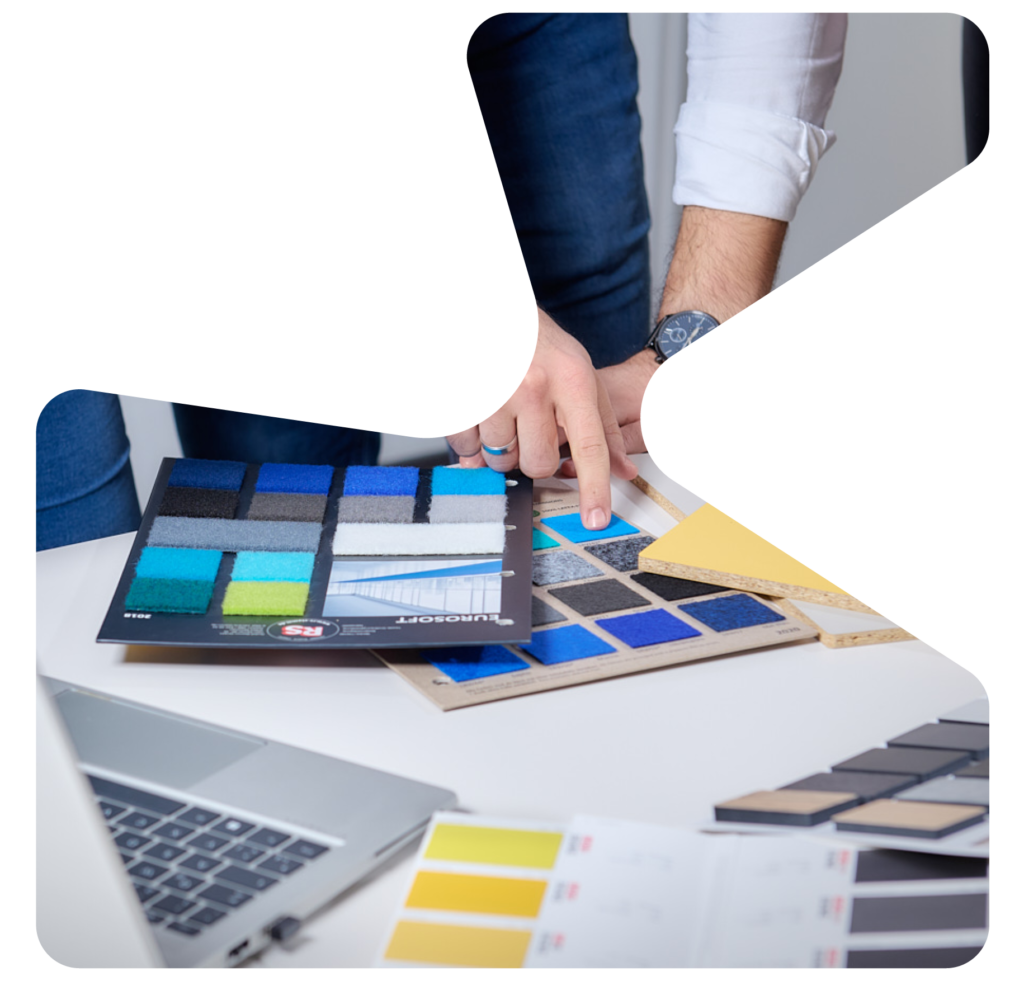 Material- und Farbkonzept im Messebau bei der Planung mit Fairfellows